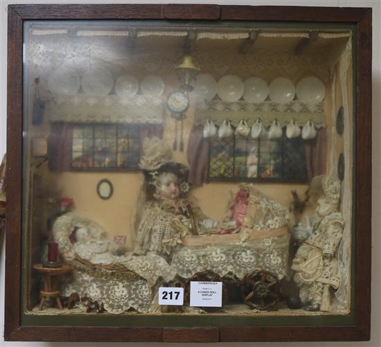 A cased doll display